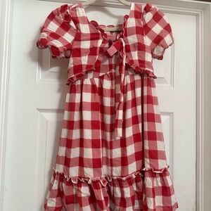 Ivy City Co, Mini Picnic dress. Red and White Checkered.